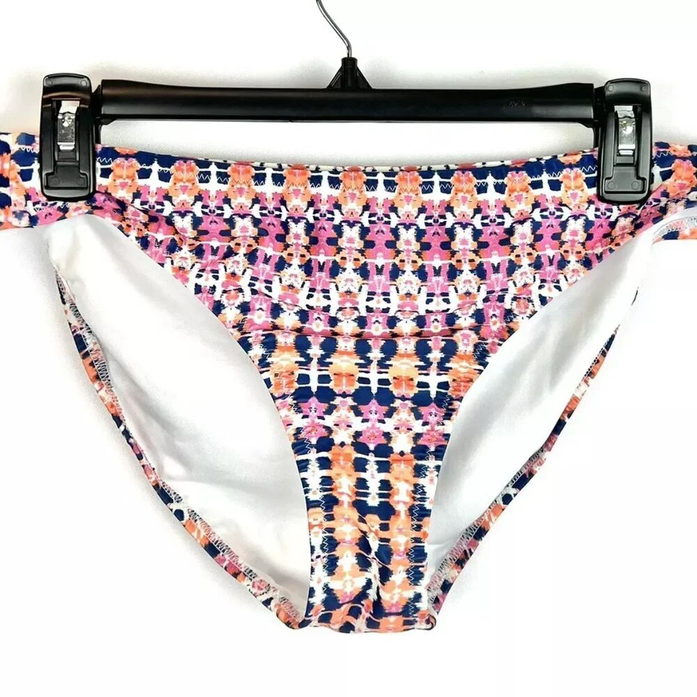 Jessica Simpson Women’s Orange Blue Hipster Bikini Bottom Size XL